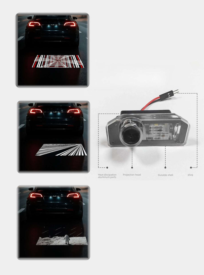 Tesla License Plate Projection Lights